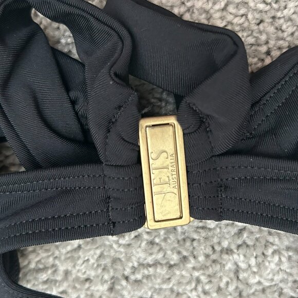 Jets Australia Women's Black Solid Strap Bikini Top Swimwear Size 6 - Picture 6 of 8